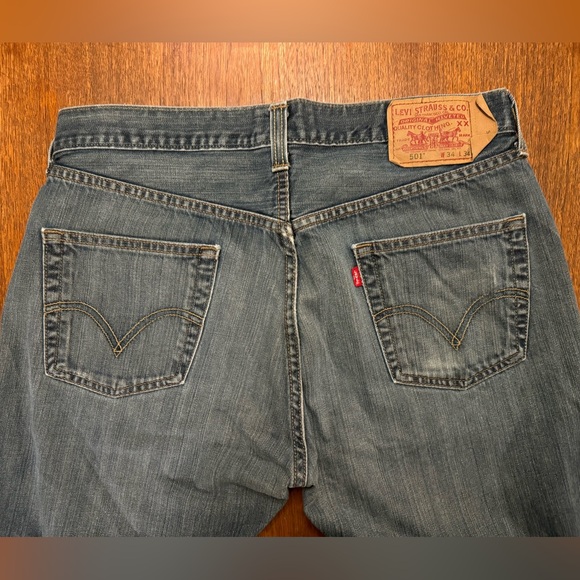 501 button fly straight leg w34 l34 - Picture 3 of 5